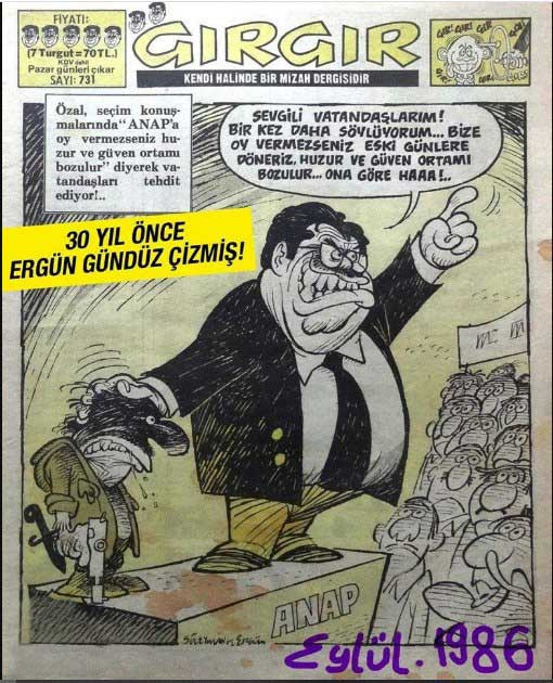 37 yıldır değişmeyen se&ccedil;im taktiği. Efsane Gırgır Dergisi yayınlamıştı - Resim : 1