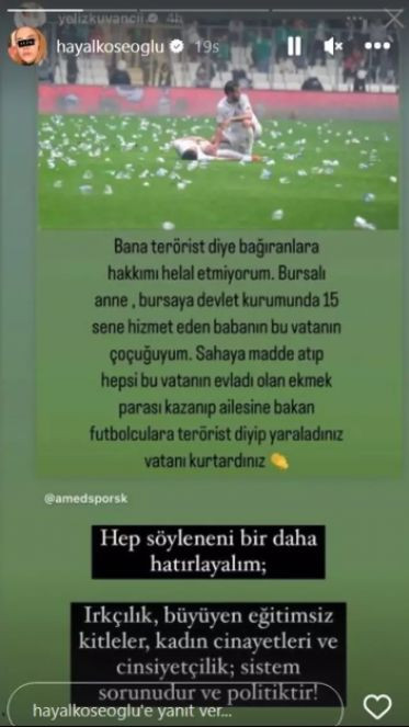 Oyuncu Hayal Köseoğlu Amedsporlu futbolcunun sözlerini paylaştı - Resim : 2